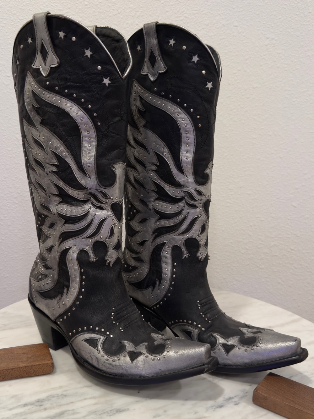 Old Gringo - Watchmen of the Wild - Black/Silver Western Boot with Eagle